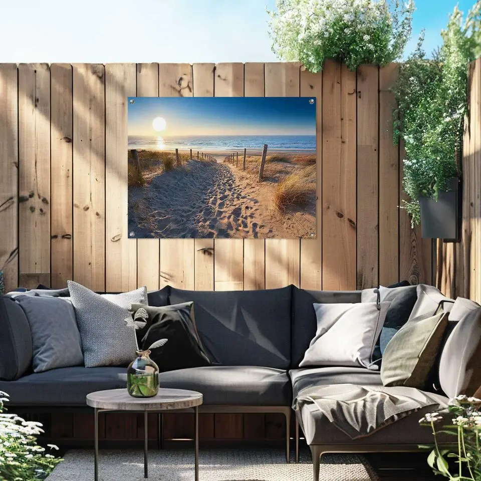 Tuinposter Duinpad - 60x80cm - Beige