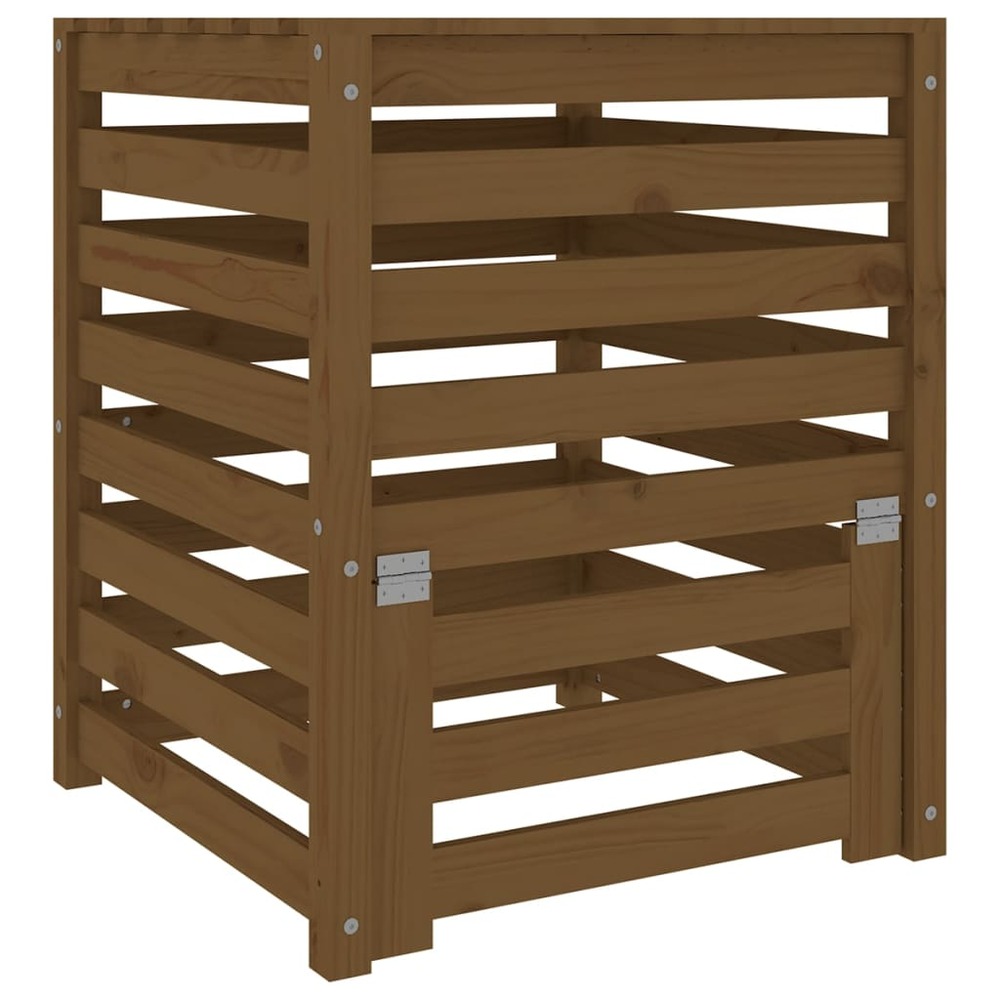 Composteur marron miel 63,5x63,5x77,5 cm bois massif de pin