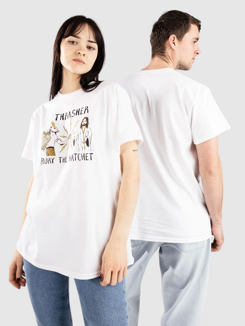 Thrasher X Toy Machine B.T.H. T-Shirt white