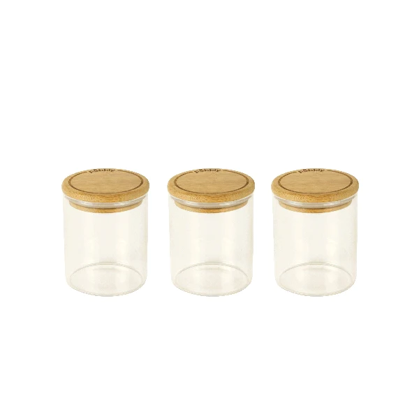 Set de 3 boîtes à épices en verre Pebbly