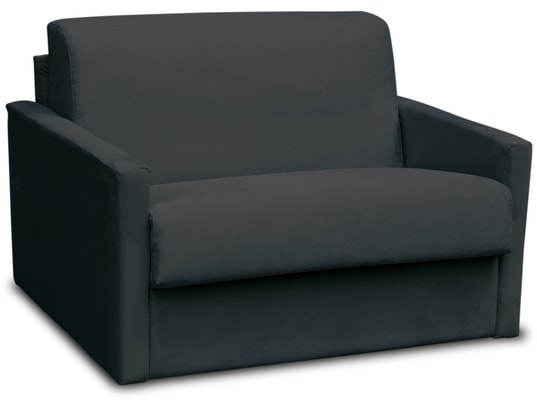 CITY - Fauteuil convertible Aosta microfibre noir couchage 75x195 cm