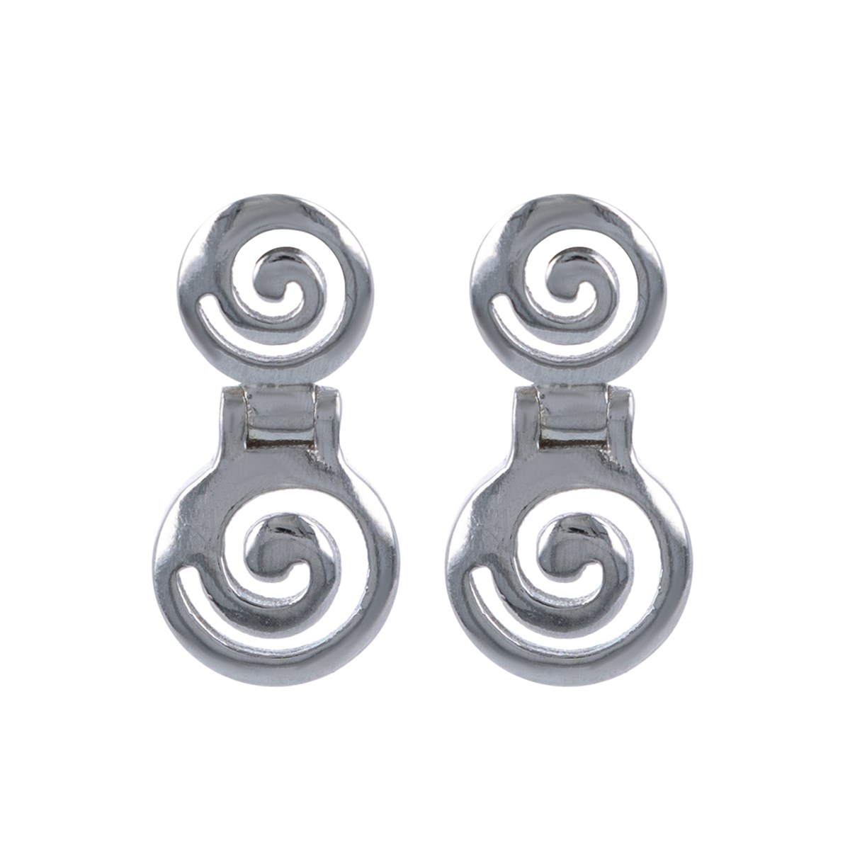 Boucles d'oreilles argent rhodié forme spirale