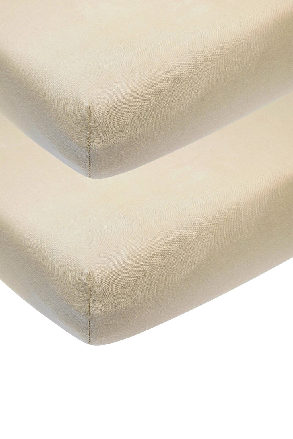 katoenen junior hoeslaken - set van 2 70x140/150 cm sand