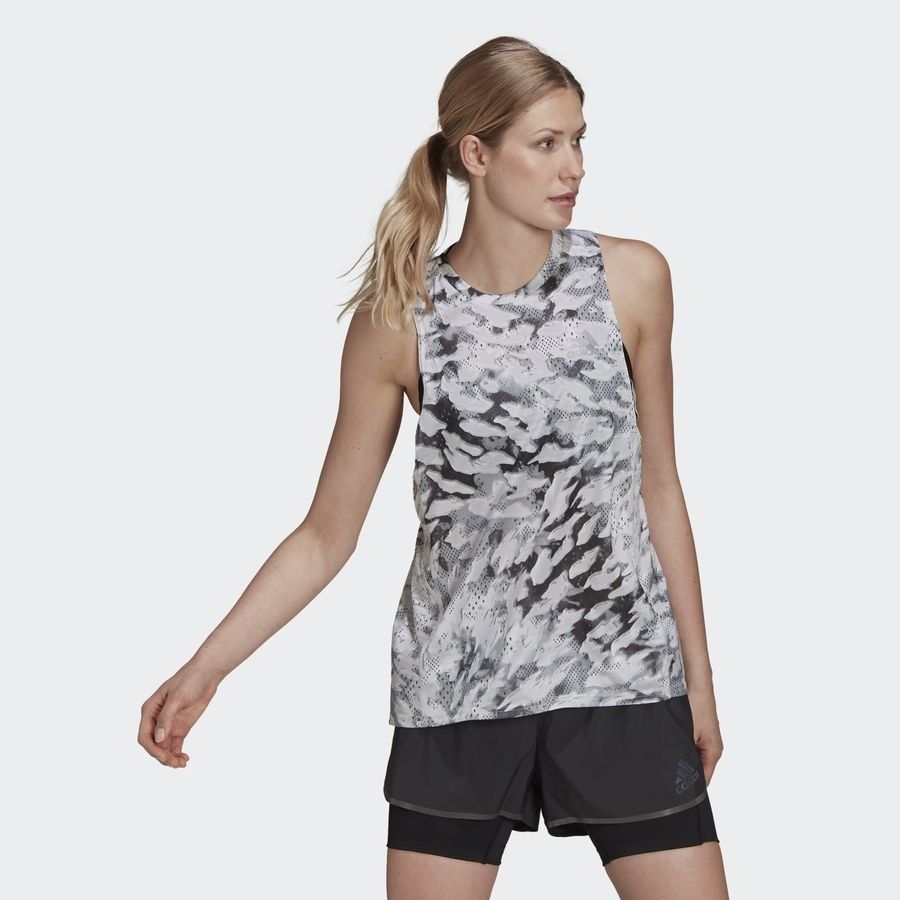 adidas Débardeur Fast Graphic - Gris/Blanc Femme