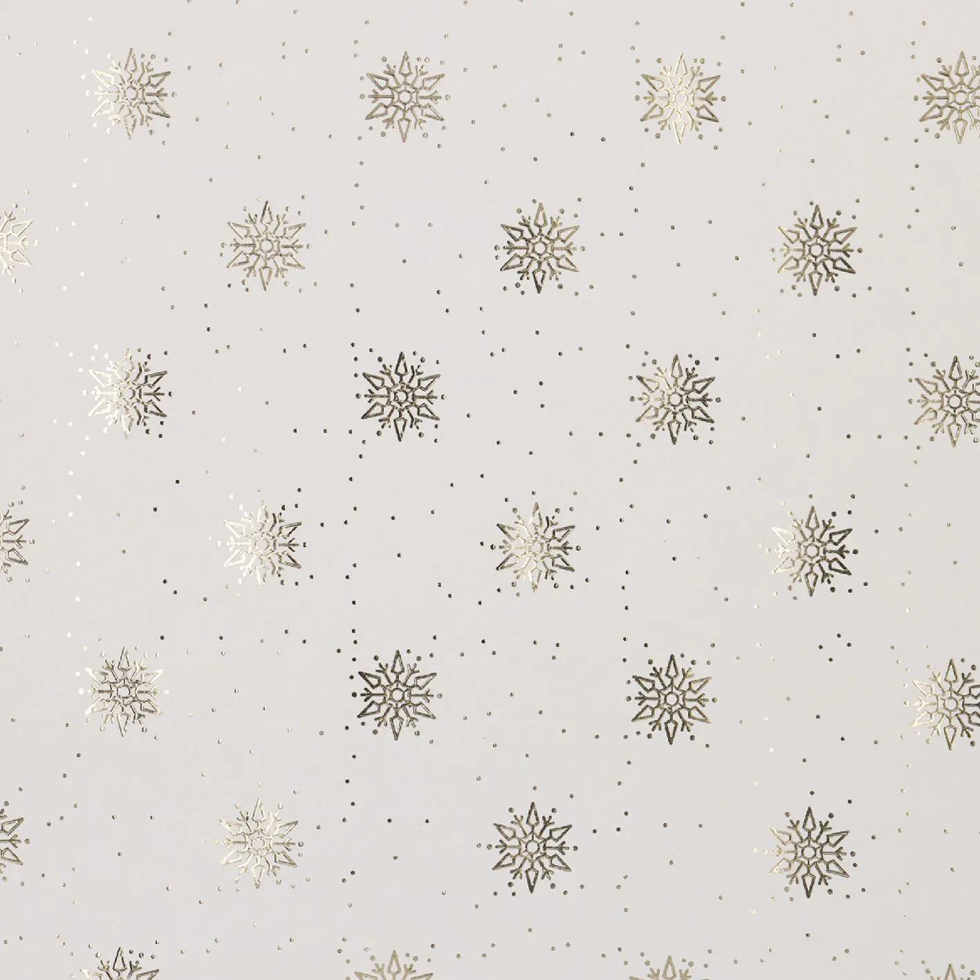 Weihnachtsgeschenkpapier Weiß-Gold mit Prägung - 70 cm x 2 m