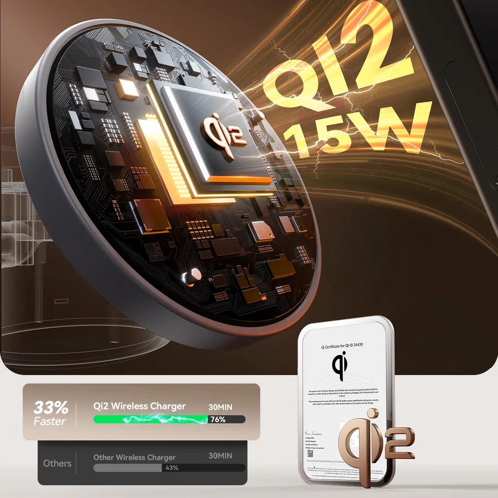(15W) 4in1 Qi2 Wireless Charger Fast Charging Ladegerät Ladestation mit LED Beleuchtung Nachtlicht (JR-W23) - Weiss
