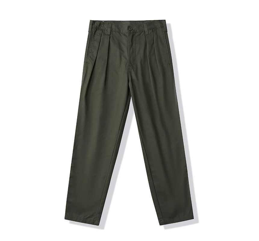 OKONKWO - Hoge taille effen cropped rechte broek