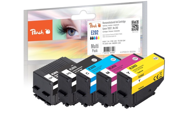 Peach Tintenpatrone »Epson Nr. 202 BK, PHBK, C, M, Y«