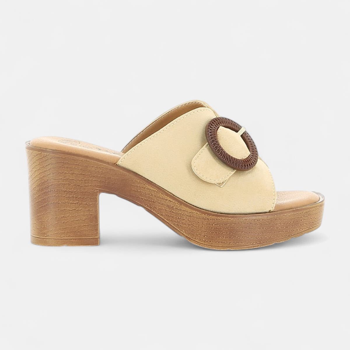 Mules à talon Femme beige