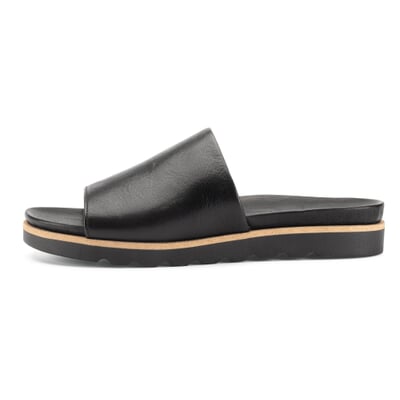 Damen-Lederpantolette, Schwarz