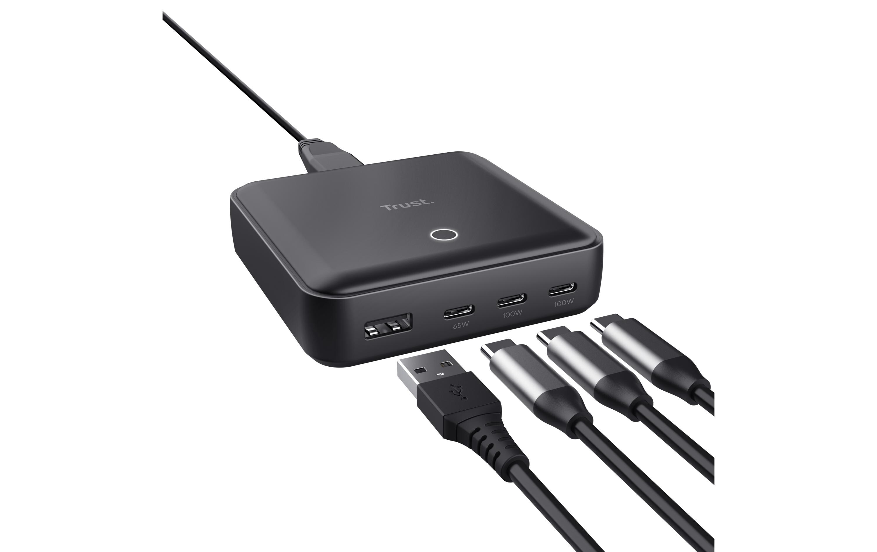 USB-Wandladegerät Maxo100W Ladegerät mit drei USB-C- und einem USB-A-Anschluss