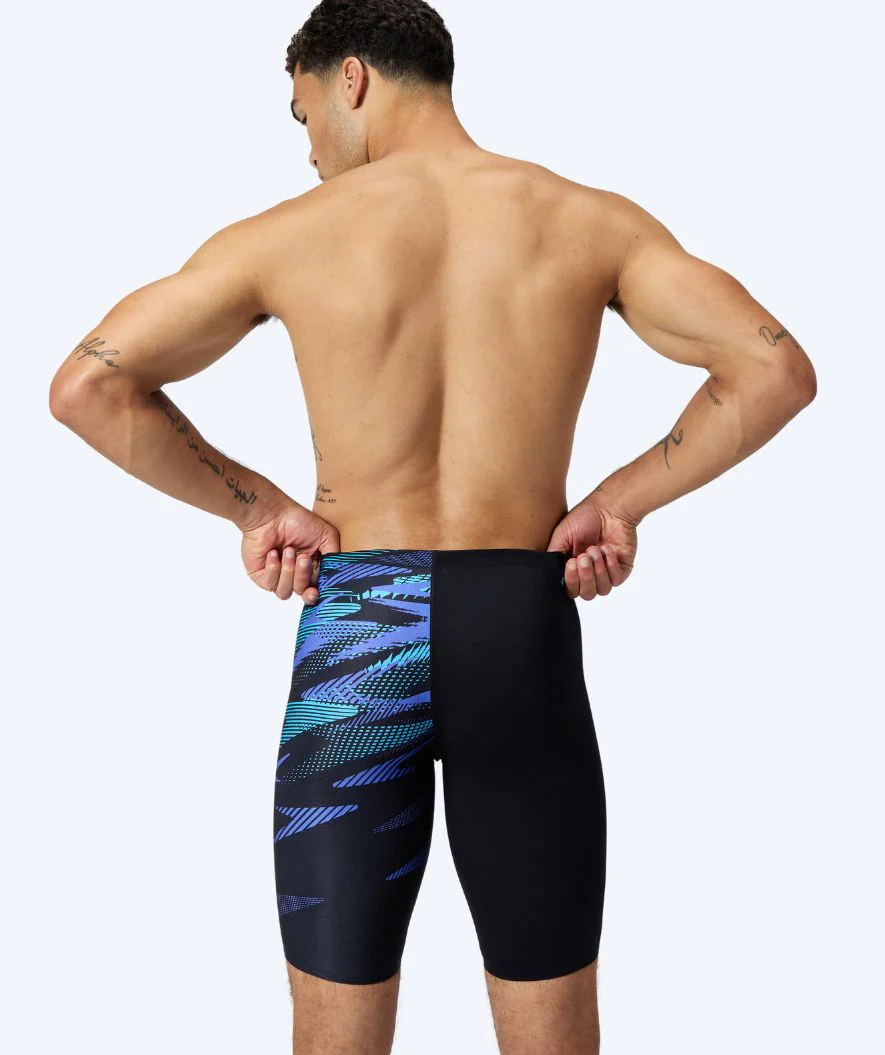 Speedo lange badebukser til mænd - Hyperboom V-Cut - Sort/blå