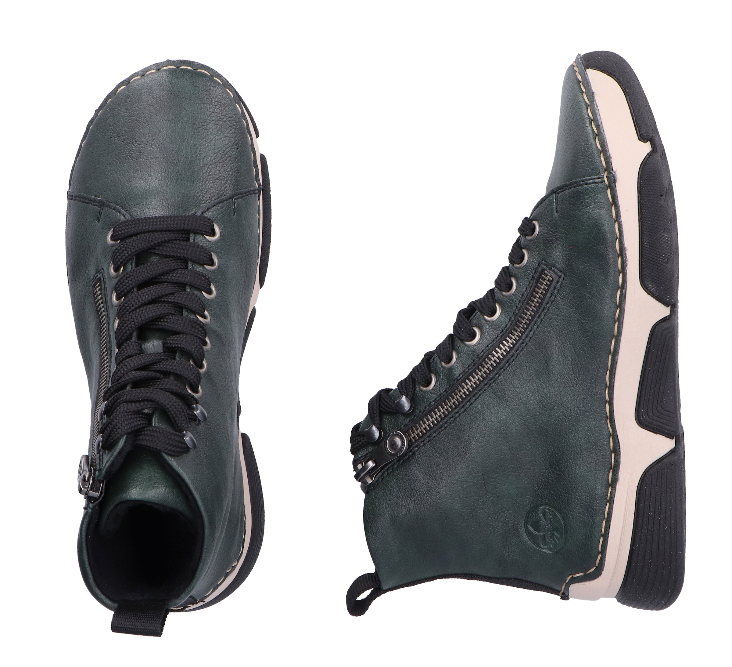 Rieker Sneaker  , Freizeitschuh, Halbschuh, Schnürschuh mit Kontraststeppung