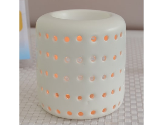 ZEN AROME - Diffuseur d'huiles essentielles Brûle parfum en céramique coliseo blanc