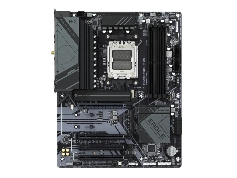 Gigabyte B650 EAGLE AX - Bundkort - ATX - Socket AM5 - AMD B650 Chipset - USB-C 3.2 Gen 1, USB 3.2 Gen 2, USB 3.2 Gen 1 - Gigabit LAN - onboard grafik (CPU påkrævet) - HD Audio (8-kanaler)