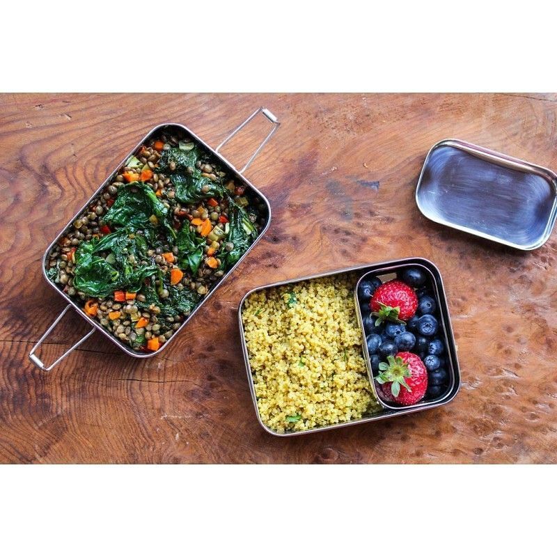 ECO Lunchbox - Silber / B: 14.0 cm x T: 10.0 cm x H: 7.0 cm