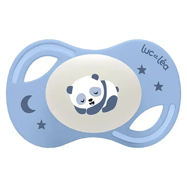 Luc et Léa Collection 2 Sucettes Nuit Anatomique Tétine Extra-slim 6-18 mois Singe Panda