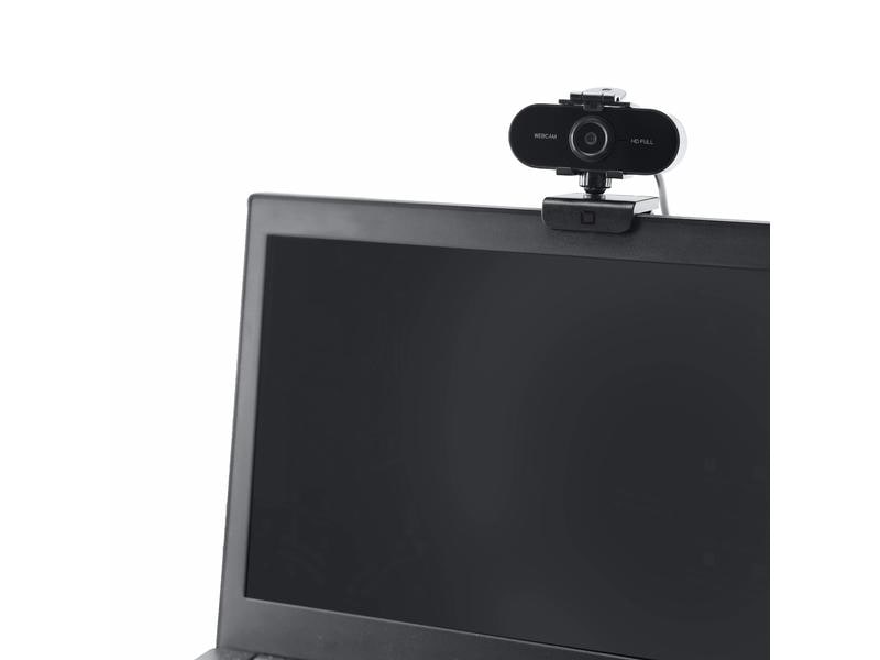DICOTA Webcam PRO Plus Full HD Full-HD-Webcam mit Digitalmikrofon und Kamera Cover