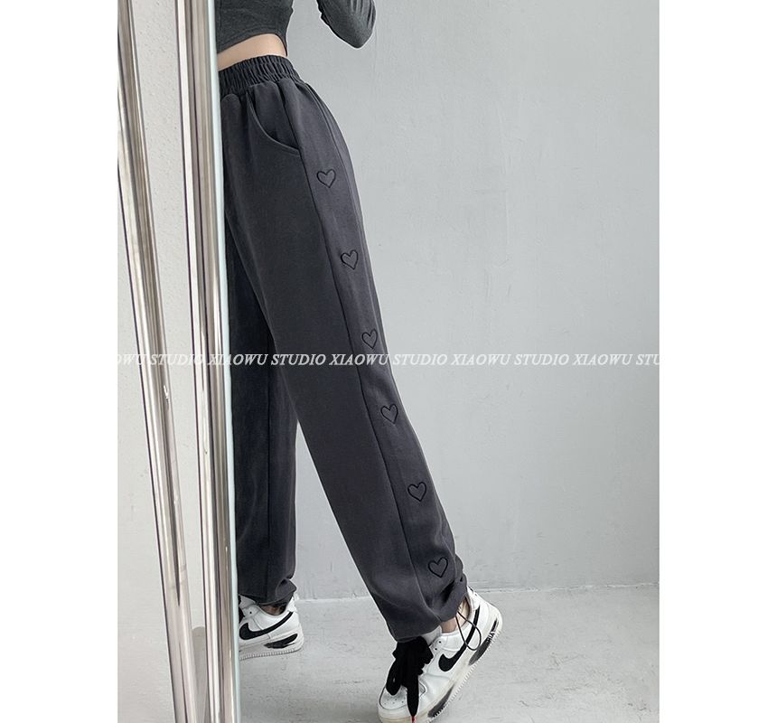 Amyway - Hartgeborduurde joggingbroek