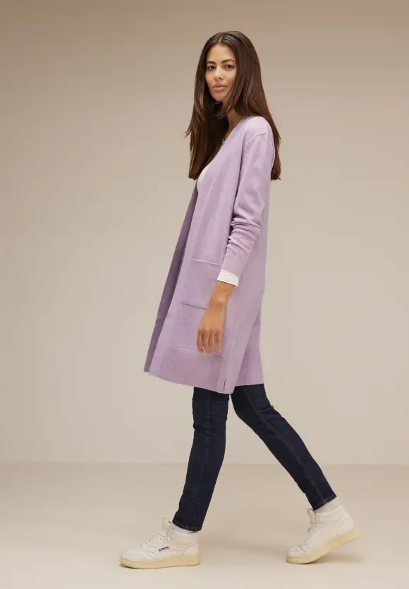 Offener Long Cardigan - soft pure lilac melange
