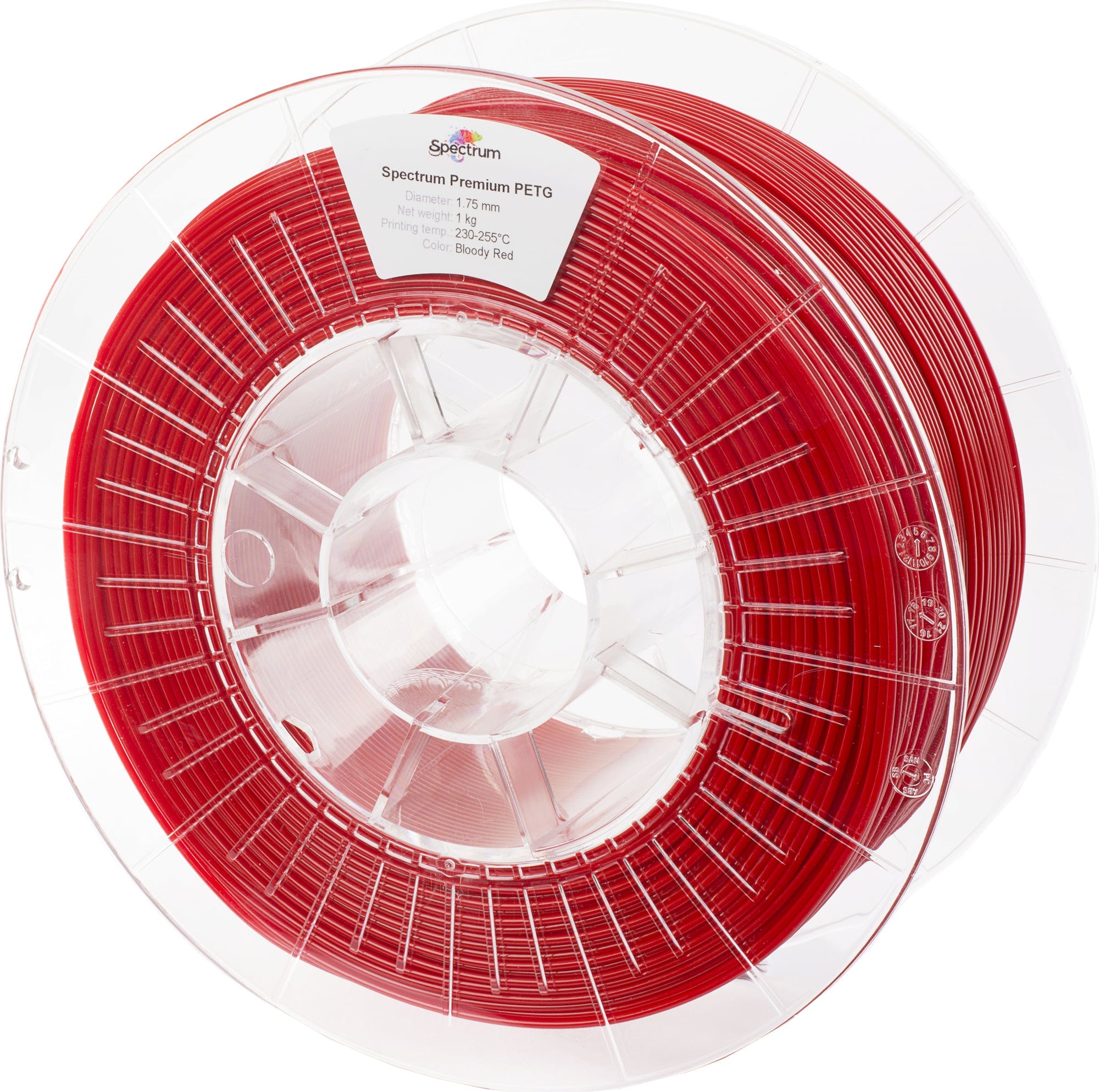 Spectrum  PETG Premium Bloody Red, 1,75 mm / 1000 g    Vielfältiges Filament mit hoher Transparenz & Temperaturbeständigkeit