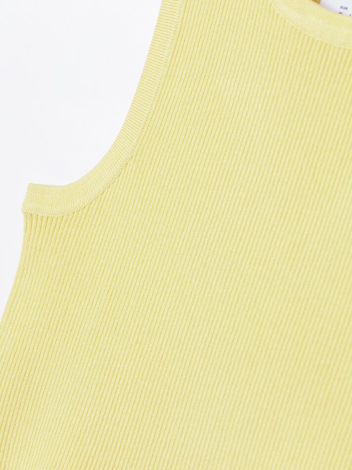 Top cropped canelado - Amarelo