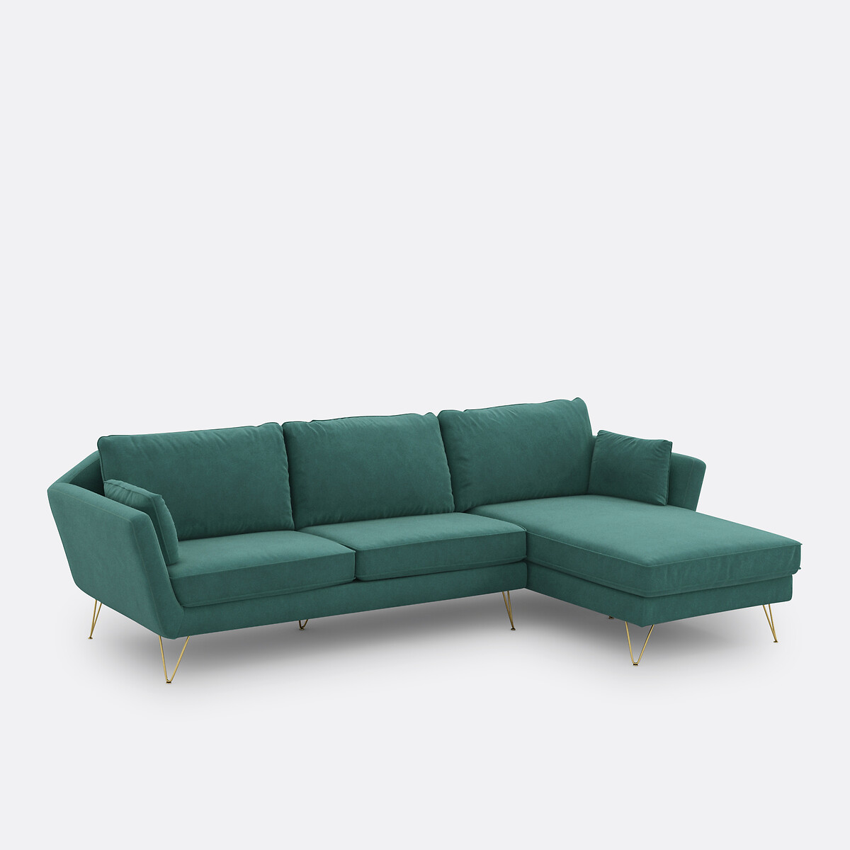 LA REDOUTE INTERIEURS<br>Sofá fixo de canto em veludo, Topim