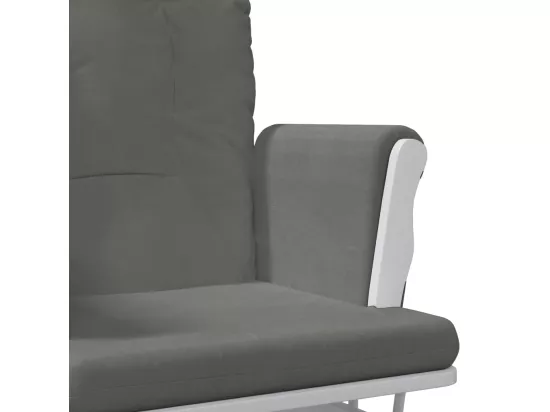 Chaise berçante avec repose-pied Gris foncé Tissu
