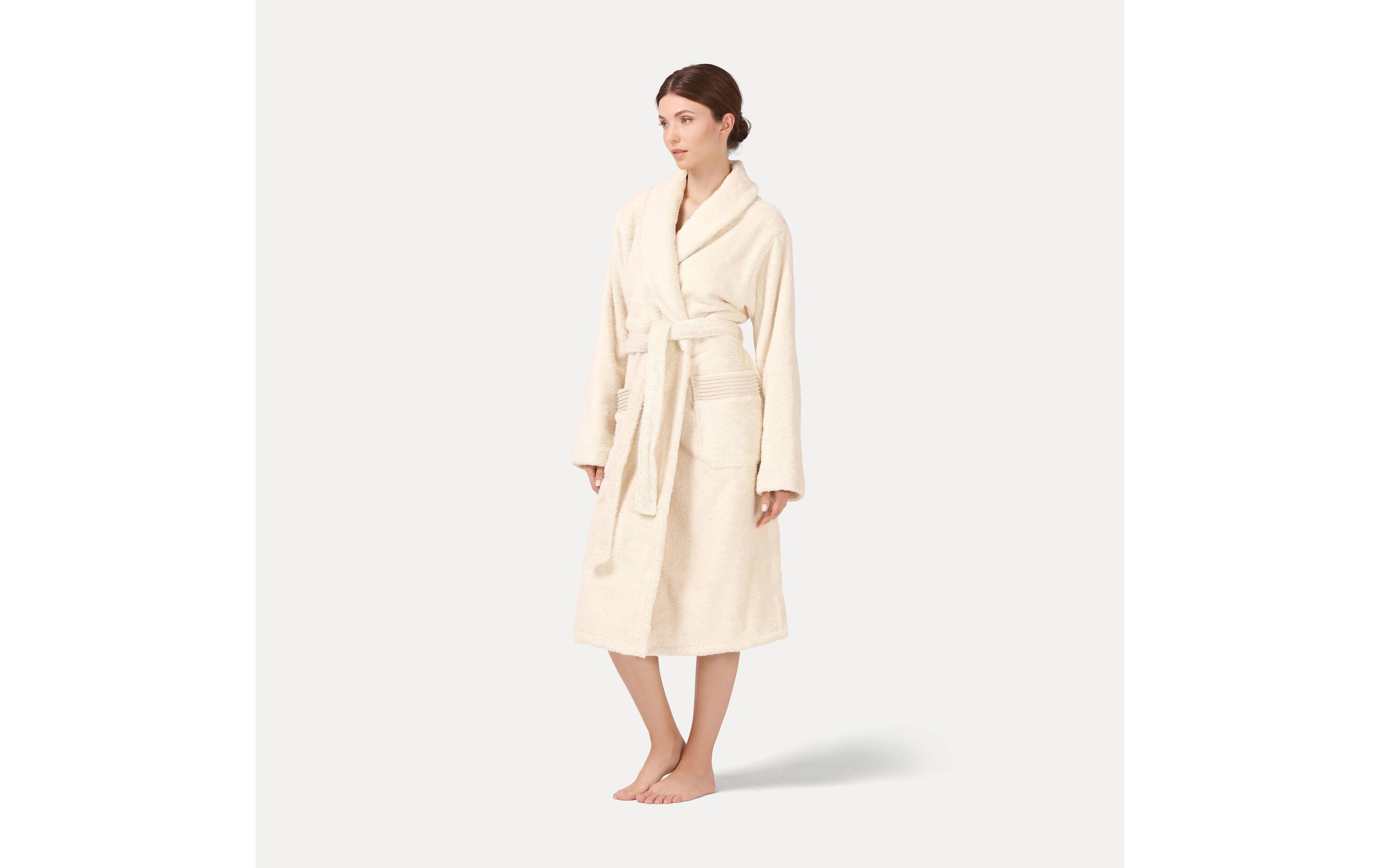 Bademantel Wellness S, Nature<br>Schalkragenmantel