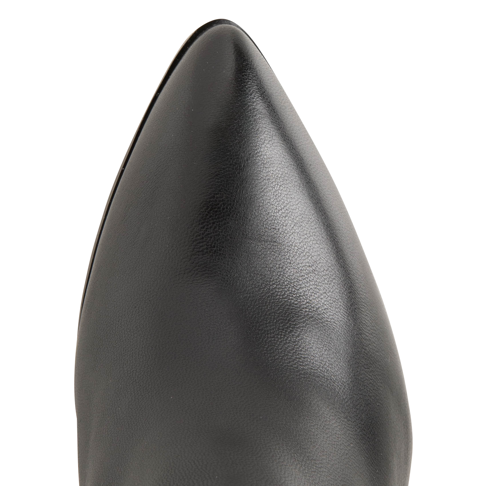 Bottes hautes à talons en cuir| Noir
