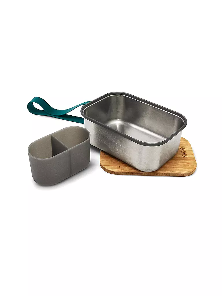 BLACK+BLUM Frischhaltedose - Lunchbox gross 19x13,5cm Ozean/Edelstahl blau