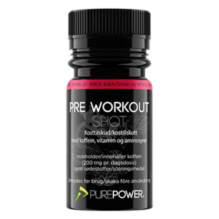 PurePower Unisex Energi-shots Pre-Workout Shot (PWO) 60 ml. Red Berry