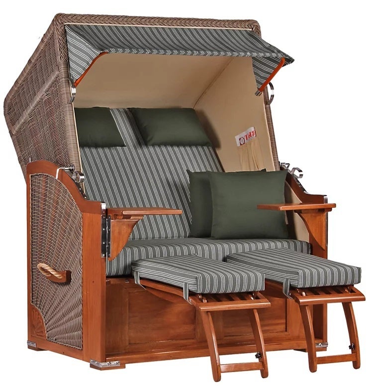 Strandstoel Nordstrand mahonie PE grijs design 504