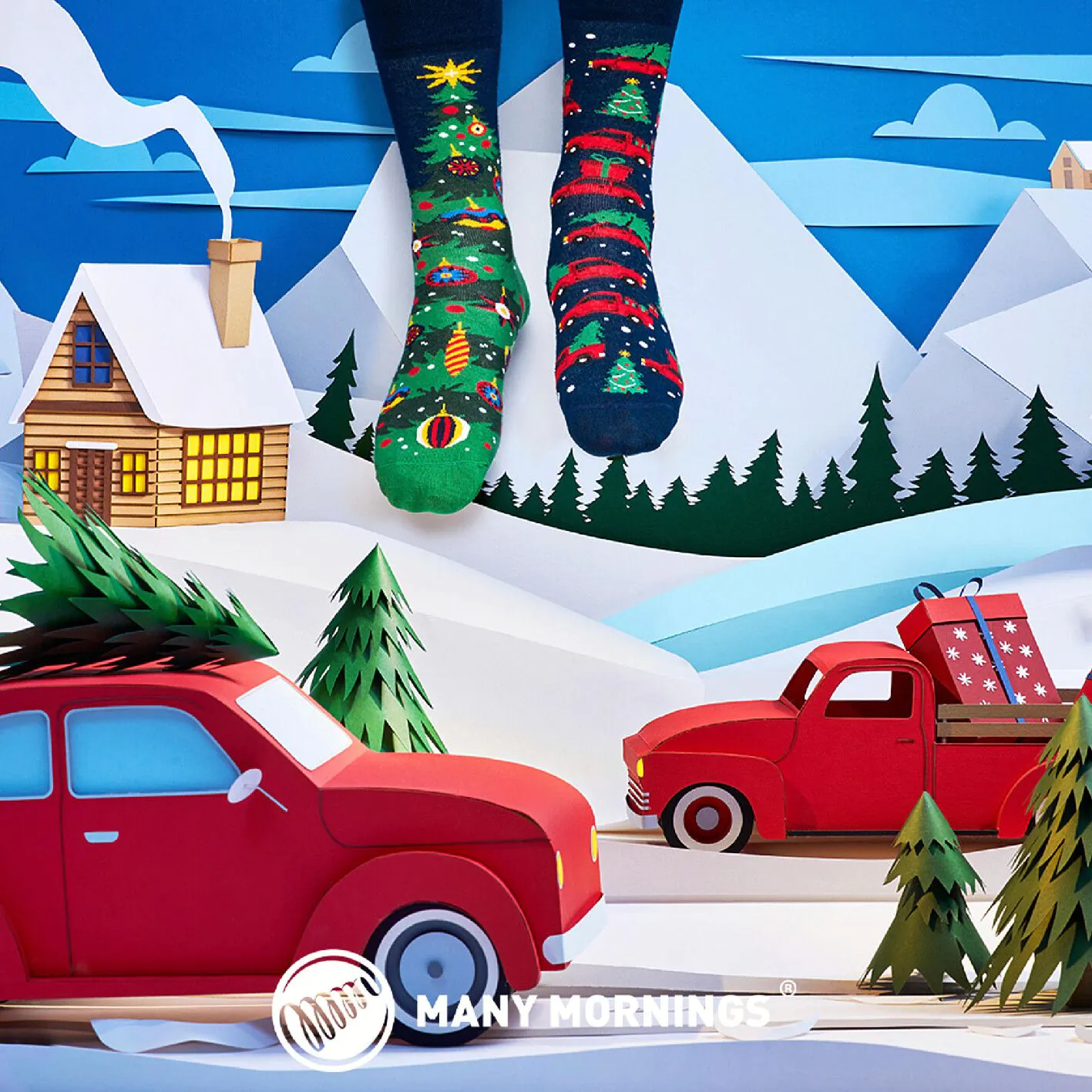 Weihnachtssocken Weihnachtsbaum Größe 43-46