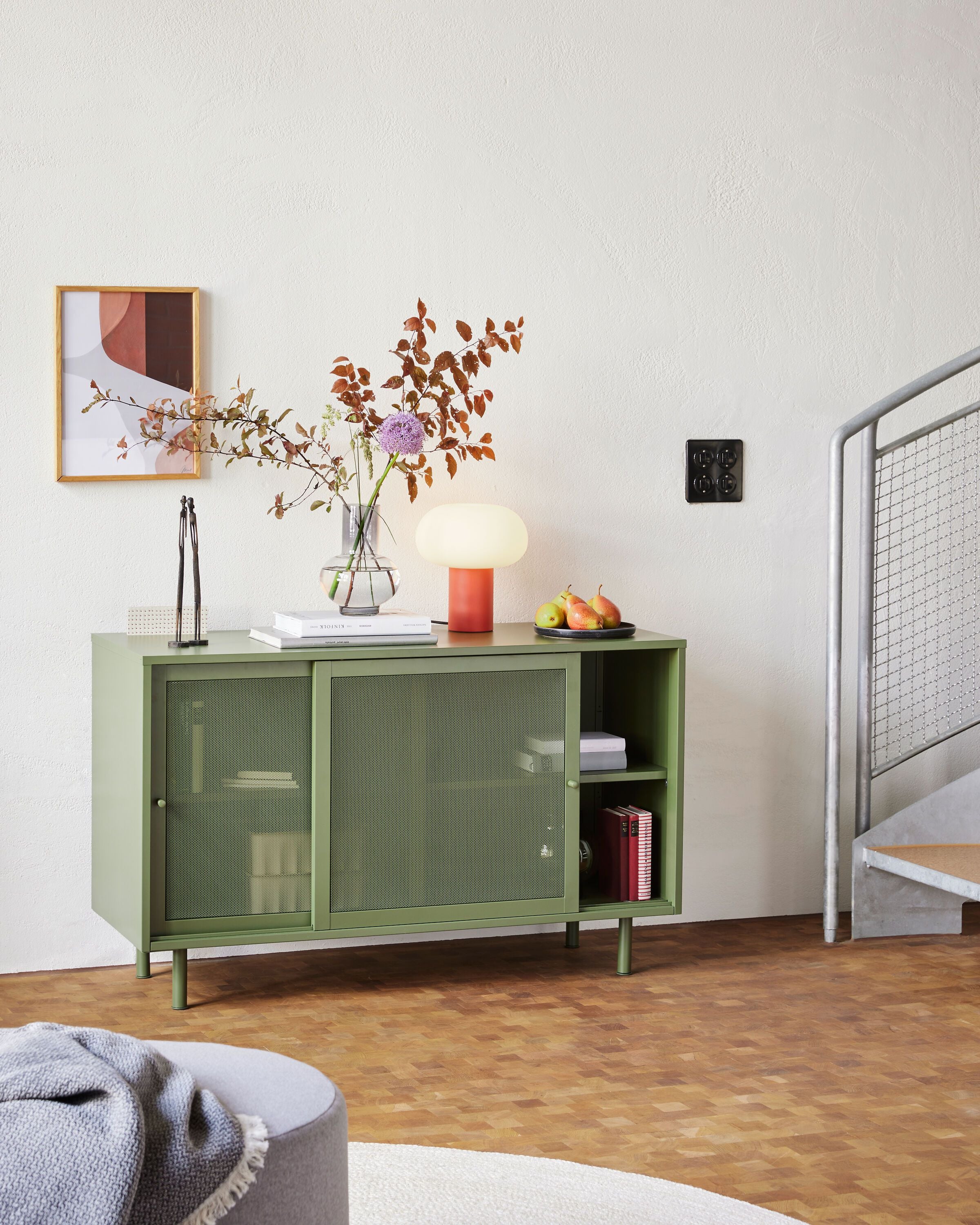VALENA Sideboard - Olive / B: 120.0 cm x T: 45.0 cm x H: 75.0 cm