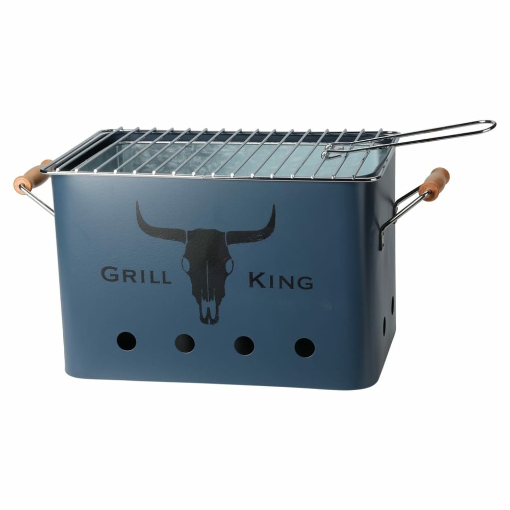 Barbecue rectangulaire bleu foncé mat
