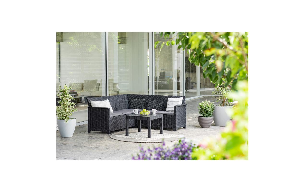 Eck Lounge Emma 5 Sitze, Graphite<br>Eckbank mit Tisch
