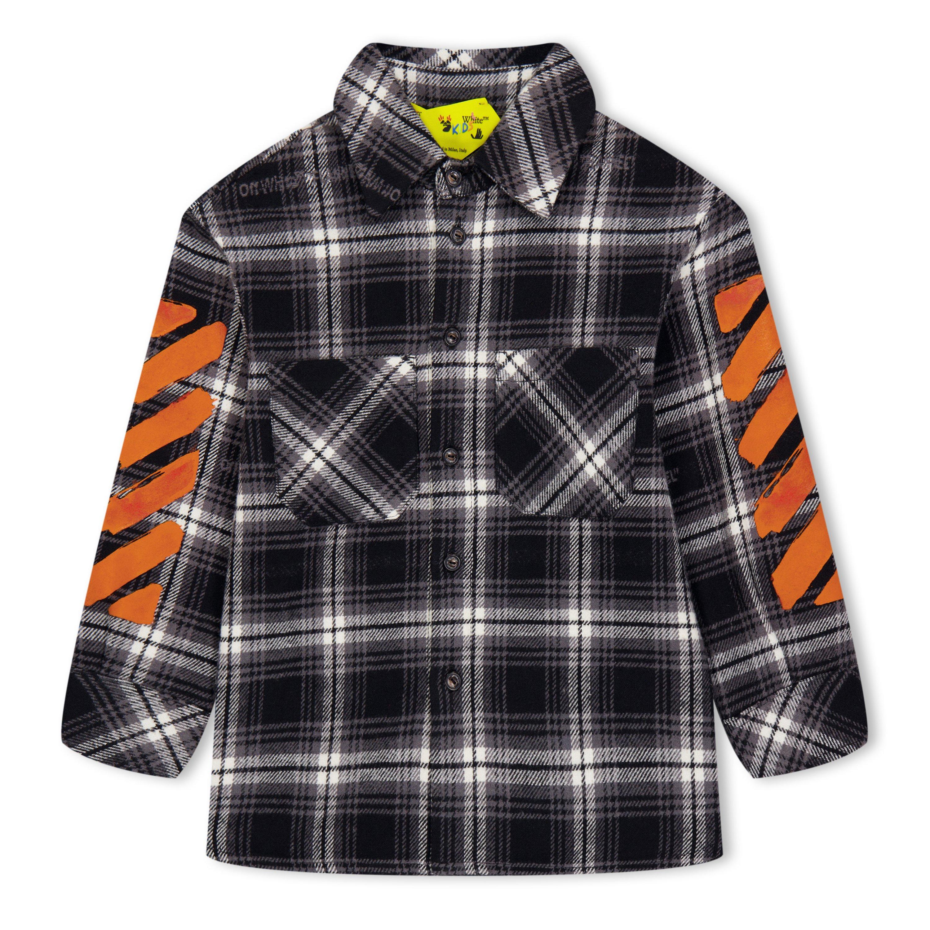 Off White Diagonal Check Flannel Shirt Infants