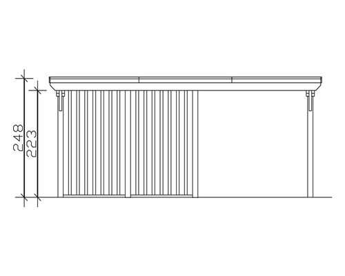 SKAN HOLZ Emsland dubbele carport inclusief berging, EPDM-membraan, paalankers 613 x 846 cm notenhout