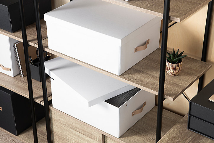 Lot de 2 boîtes de rangement T3 Kathrin H. 18,5 cm blanc