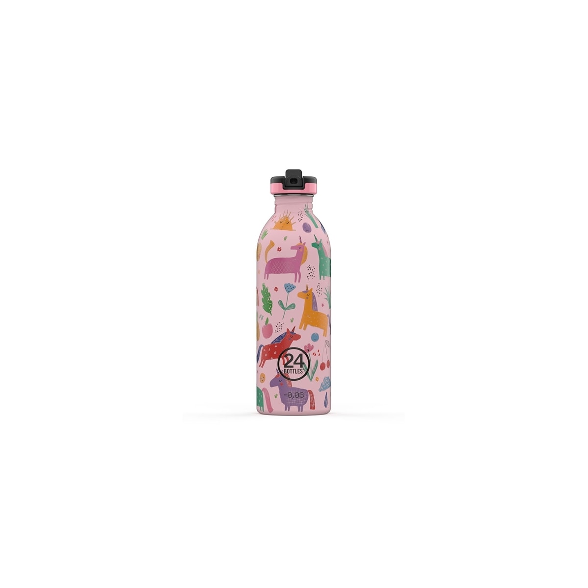 Enkeltvegget drikkeflaske med drikkekork fra 24Bottles, Magic Friends