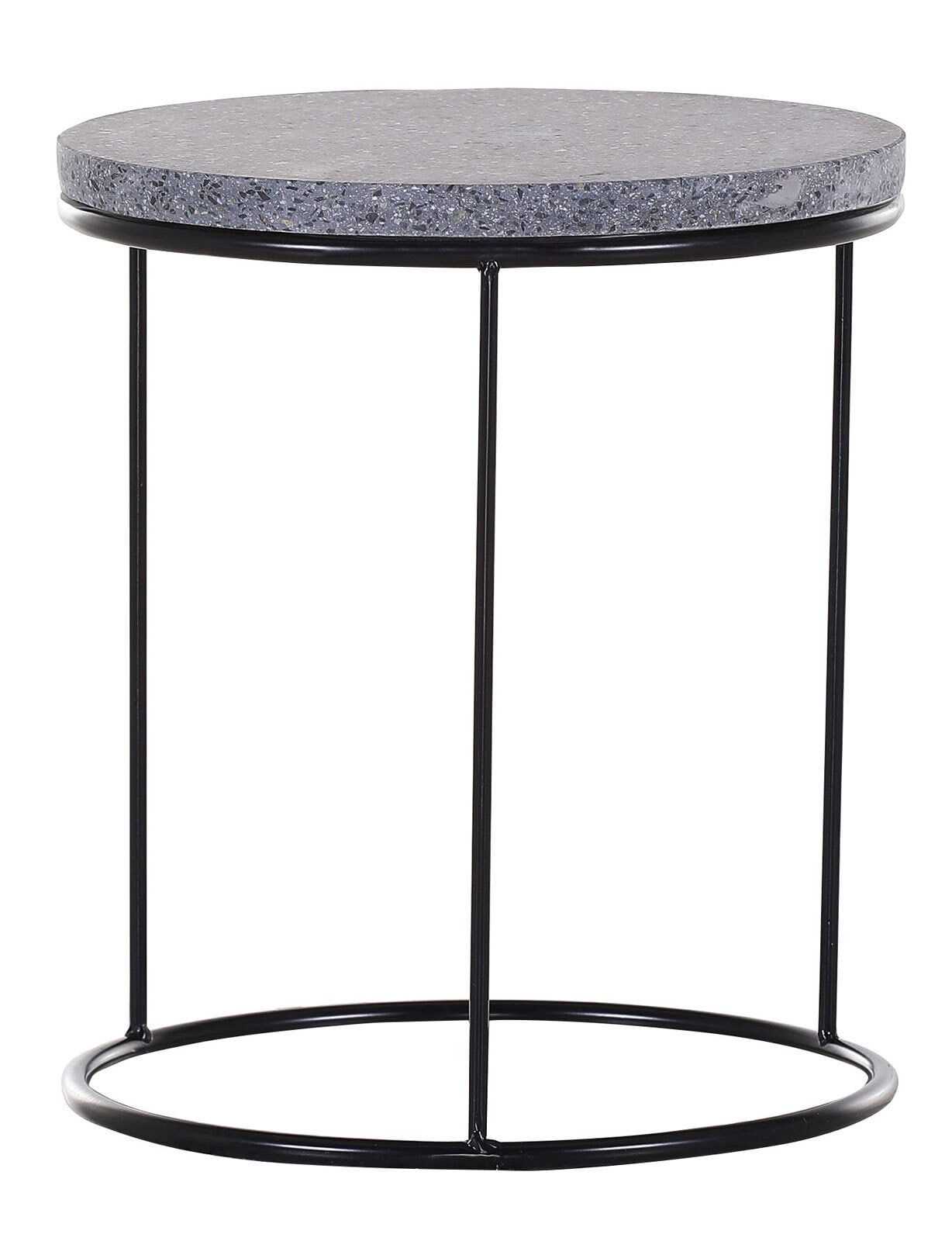 INTERhome Beistelltisch TERRAZZO 35 x 40 cm grau/ schwarz