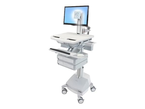 Ergotron StyleView - Vogn - for LCD-skjerm / PC-utstyr - medisinsk - aluminium, forsinket stål, kvalitetsplast - grå, hvit, polert aluminium - skjerm