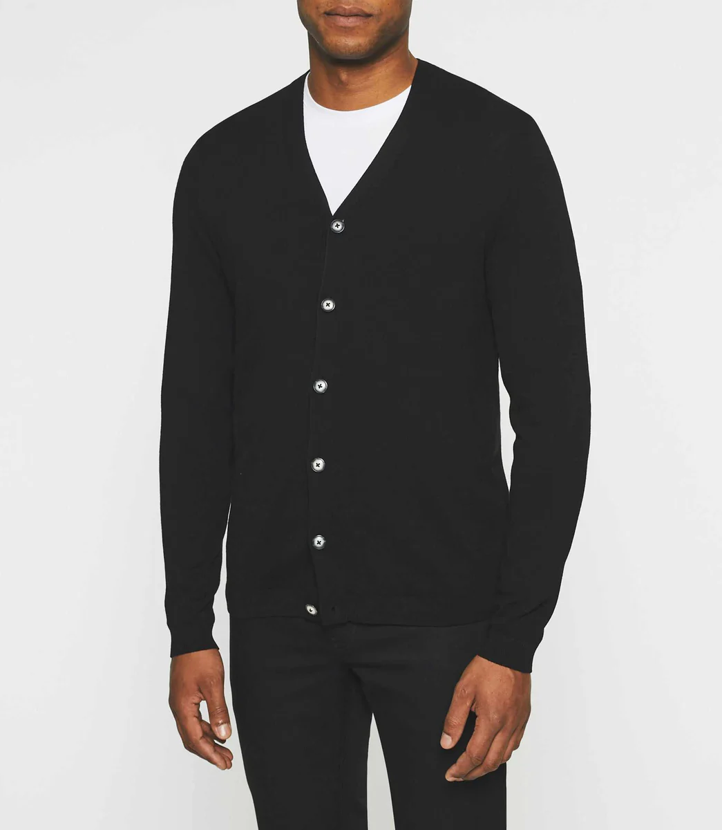 Gilet cardigan casual noir BENOIT