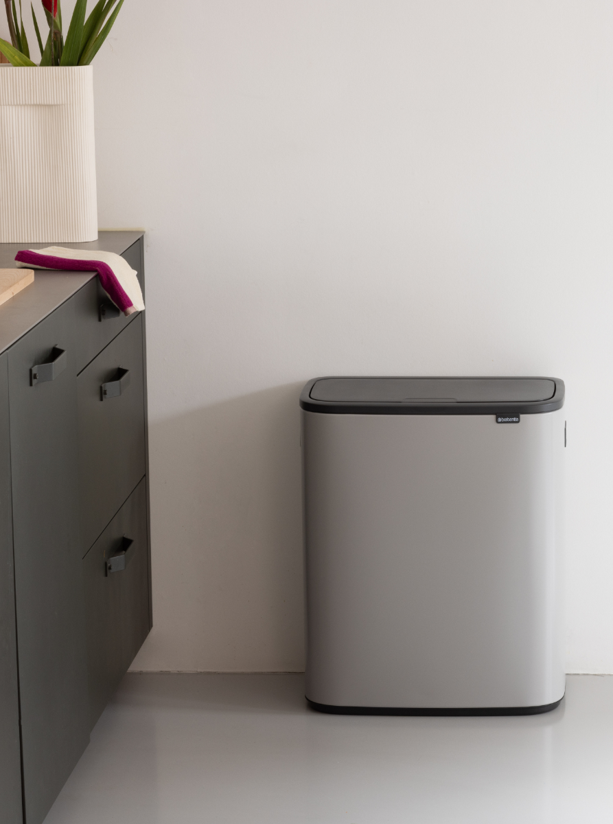 Bo Touch Bin, met 1 binnenemmer, 60 liter - Soft Grey