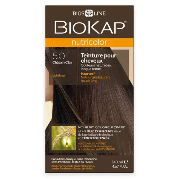 Biokap Nutricolor Tinta para Cabelo 5.0 Castanho Claro 140ml