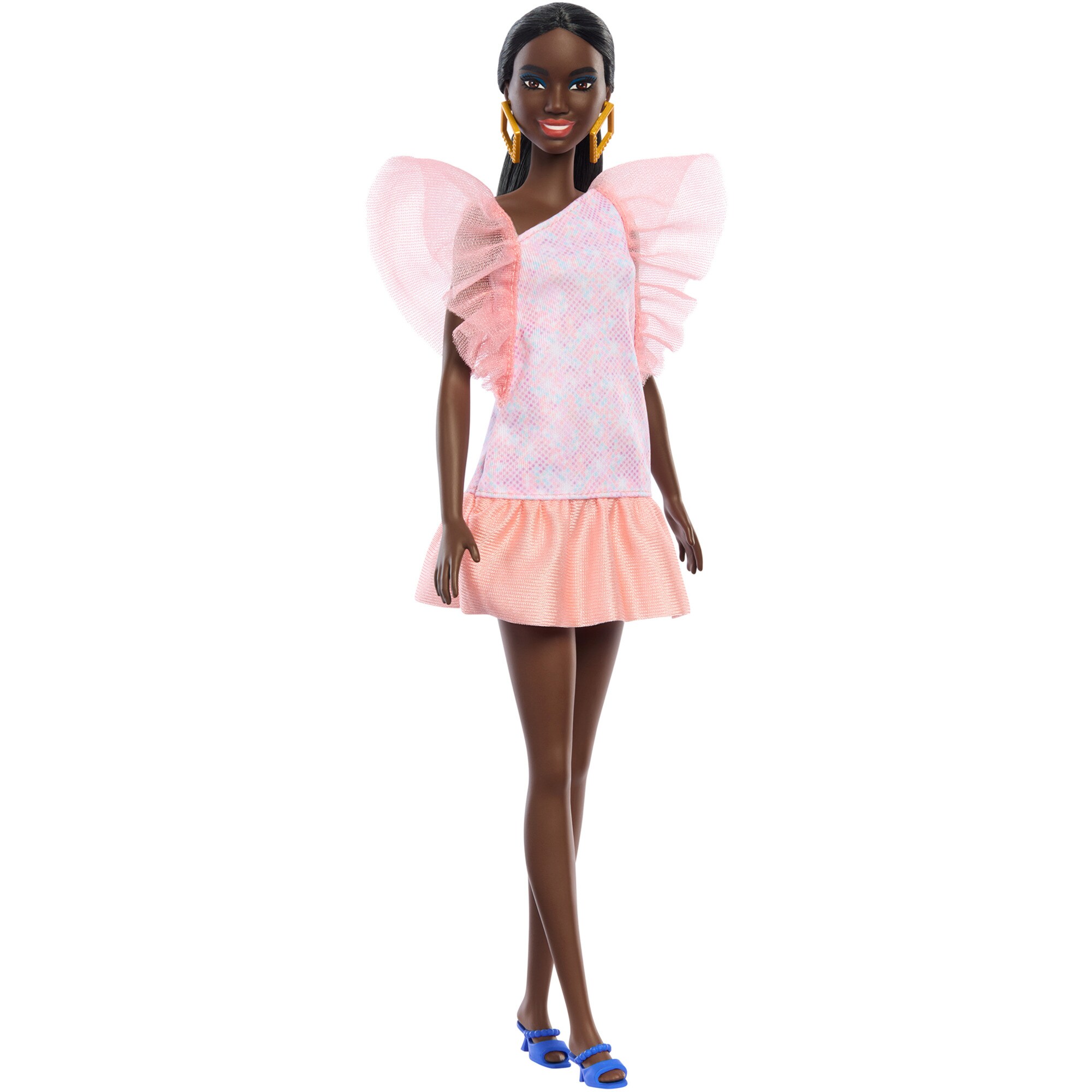 Mattel Puppe Barbie Fashionistas-Puppe Peach Puffy Sleeves Dress