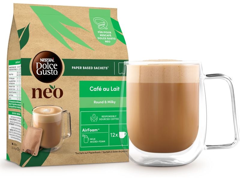NEO by Nescafé Dolce Gusto Sachets Café au Lait 12 Portione Sachets für die Nescafé Dolce Gusto NEO Kaffeemaschine von Delonghi