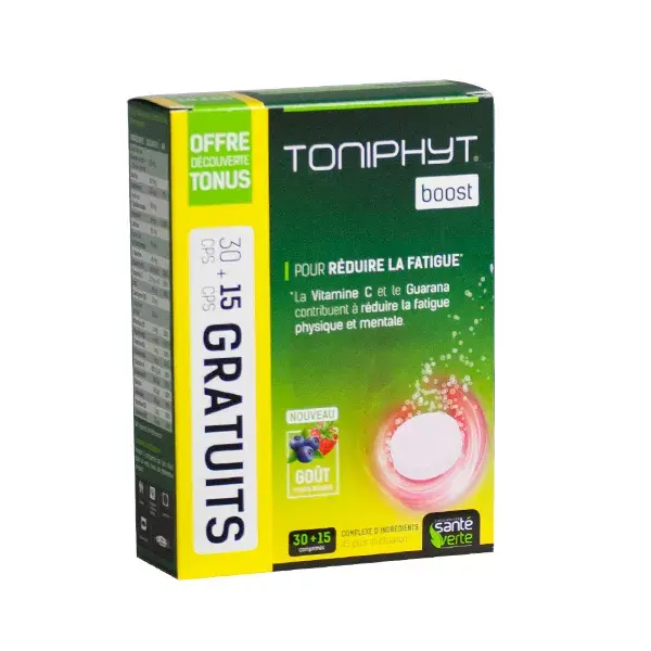 Santé Verte Toniphyt Boost Sabor Frutas Vermelhas 30 + 15 comprimidos grátis