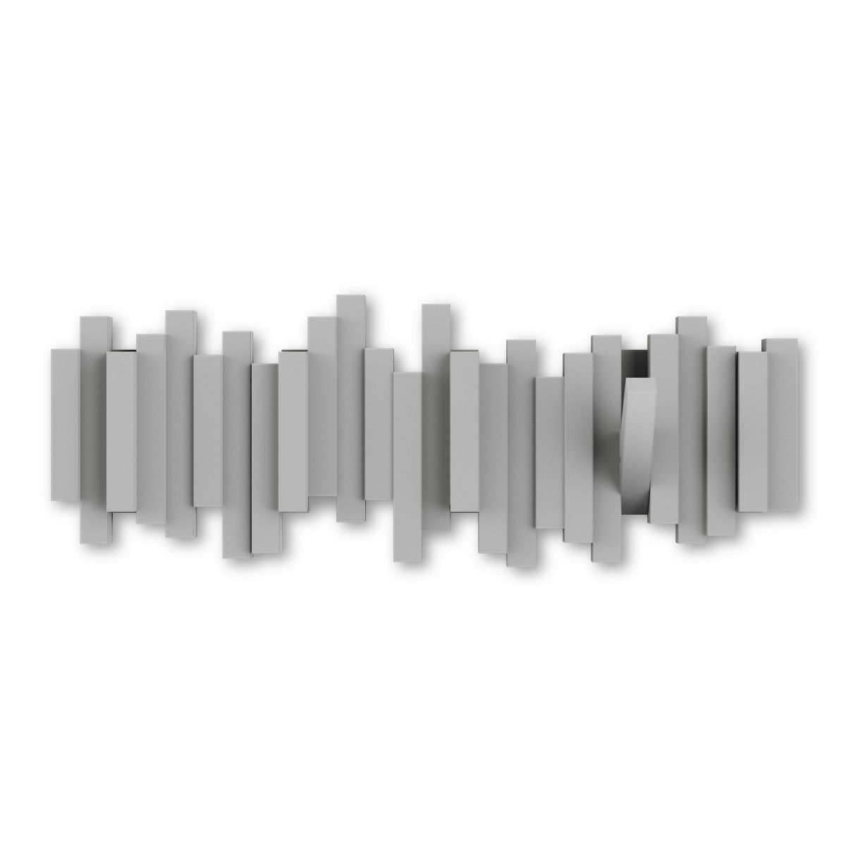 Wandkapstok Sticks met 5 ophanghaken grijs